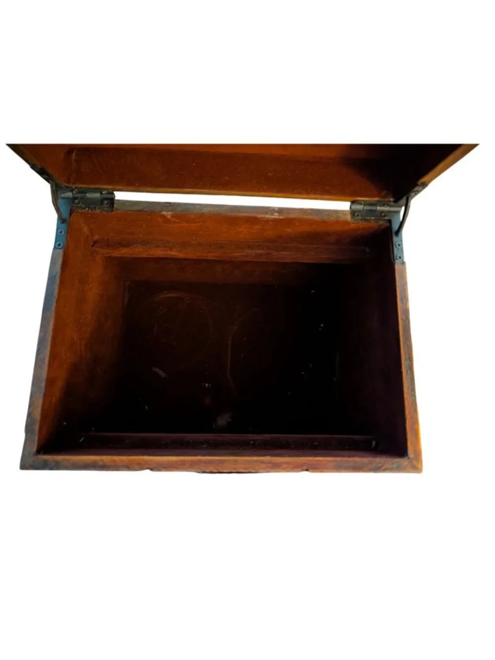 Wooden Handled Decorative Storage Box With Latch By Pier 1 - Rustic Brown Finish